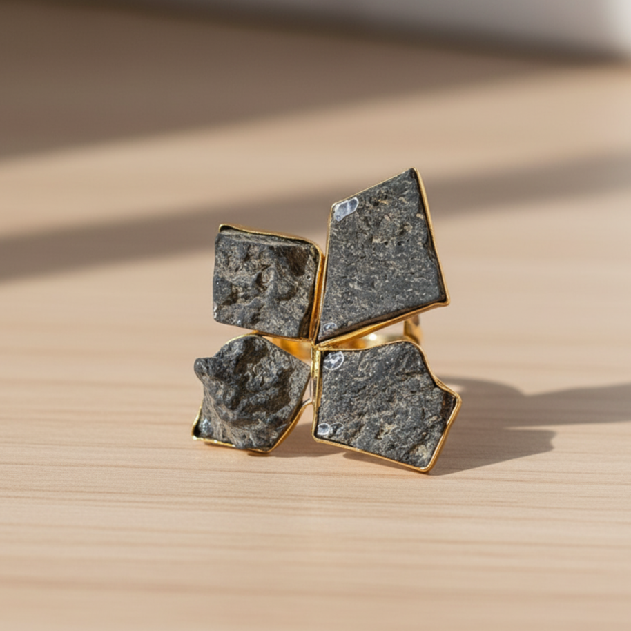 Bold Raw Stone Cocktail Rings