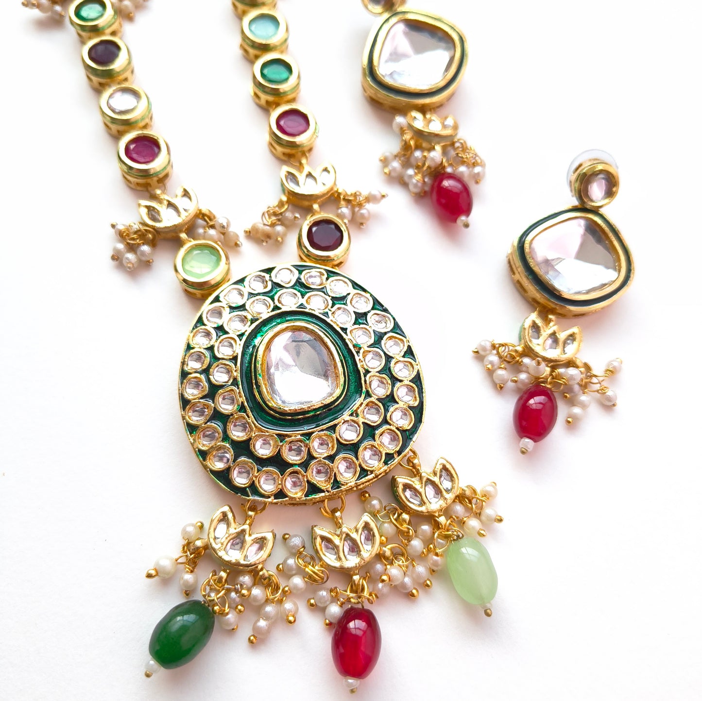 Navratna Inspired Multi-Colour Necklace Set