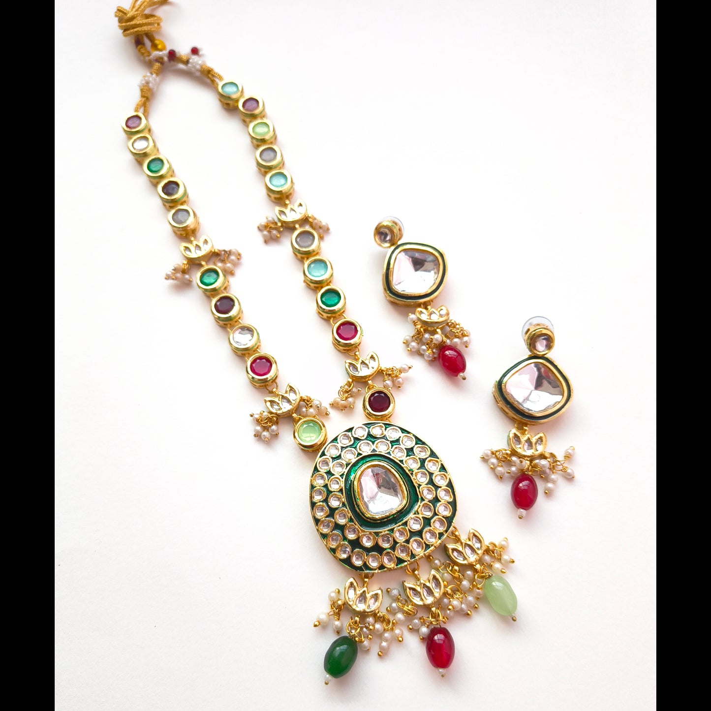 Navratna Inspired Multi-Colour Necklace Set