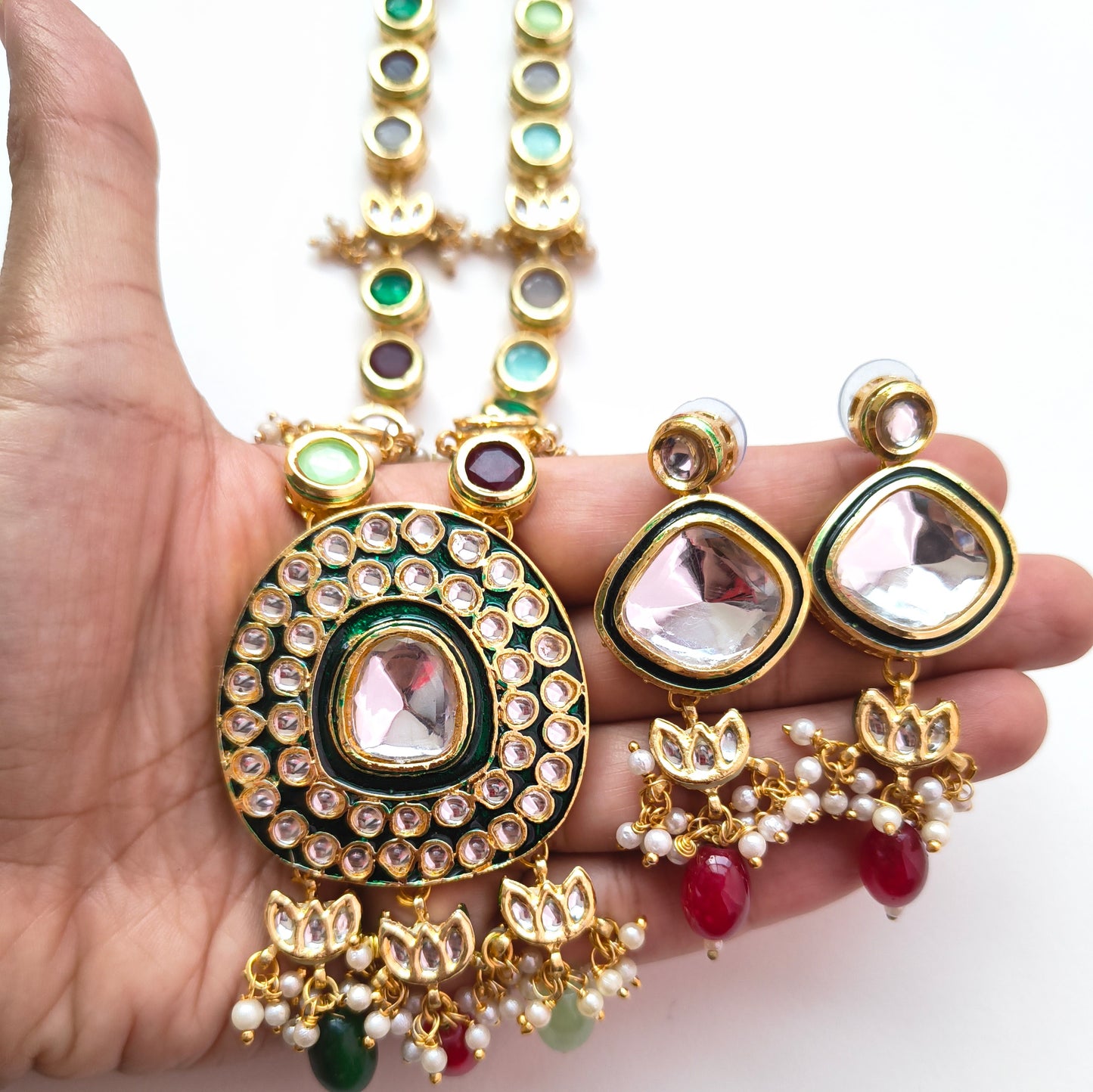 Navratna Inspired Multi-Colour Necklace Set