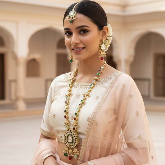 Navratna Inspired Multi-Colour Necklace Set